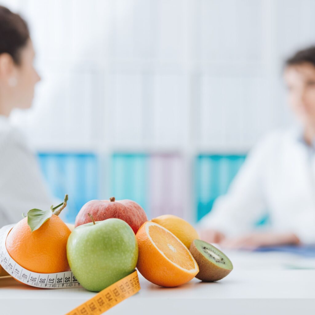 Nutritionist meeting a patient in the office